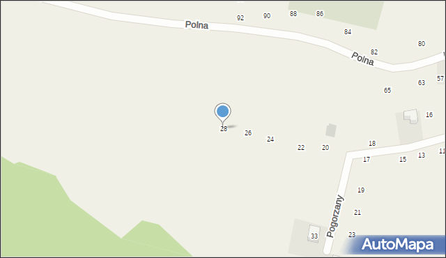 Zabierzów, Pogorzany, 28, mapa Zabierzów