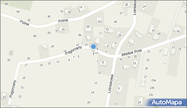 Zabierzów, Pogorzany, 3, mapa Zabierzów