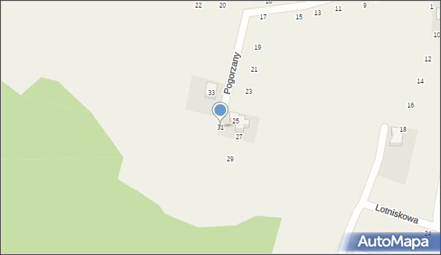 Zabierzów, Pogorzany, 31, mapa Zabierzów