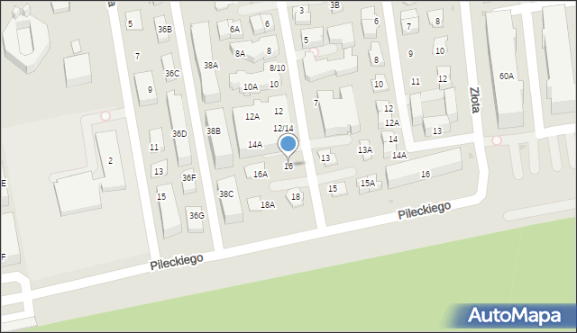 Ząbki, Podleśna, 16, mapa Ząbki