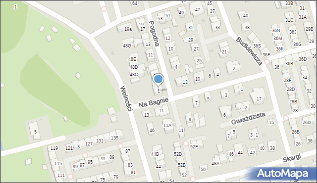 Ząbki, Pogodna, 1, mapa Ząbki