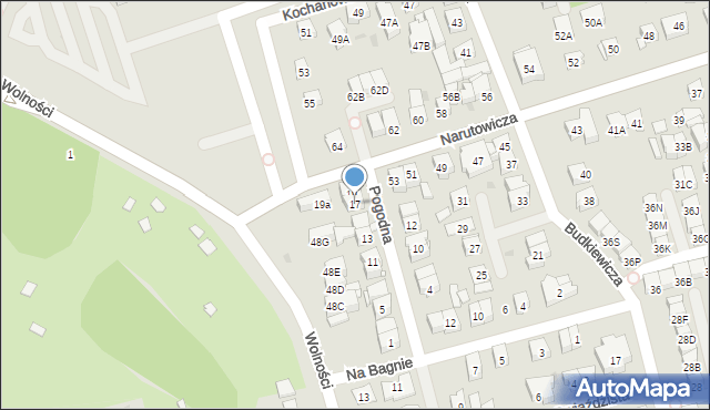 Ząbki, Pogodna, 17, mapa Ząbki