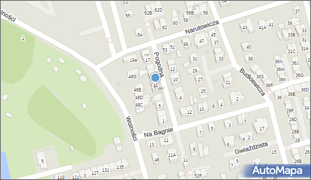 Ząbki, Pogodna, 9, mapa Ząbki