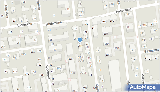 Ząbki, Powstańców, 25i, mapa Ząbki