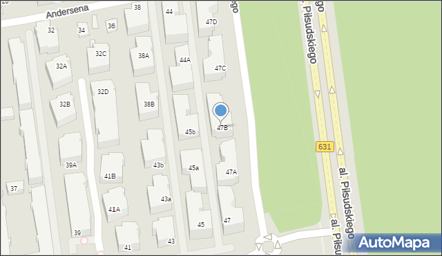 Ząbki, Powstańców, 47B, mapa Ząbki