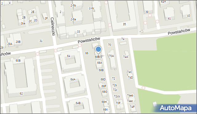 Ząbki, Powstańców, 68B/2, mapa Ząbki