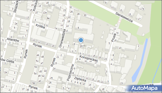 Ząbkowice Śląskie, Poprzeczna, 10, mapa Ząbkowice Śląskie