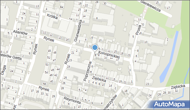 Ząbkowice Śląskie, Poprzeczna, 8, mapa Ząbkowice Śląskie