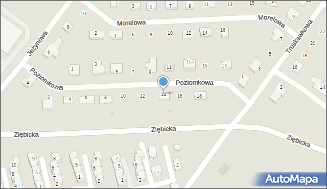 Ząbkowice Śląskie, Poziomkowa, 14, mapa Ząbkowice Śląskie