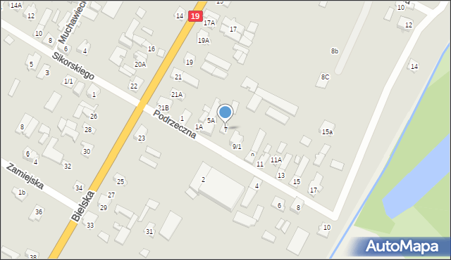 Zabłudów, Podrzeczna, 7, mapa Zabłudów