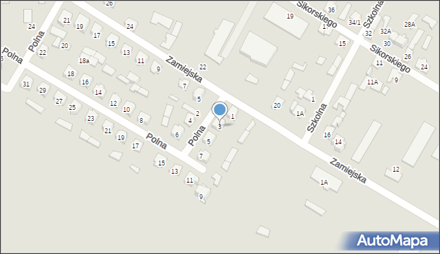 Zabłudów, Polna, 3, mapa Zabłudów