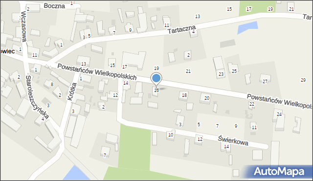 Zaborówiec, Powstańców Wielkopolskich, 16, mapa Zaborówiec