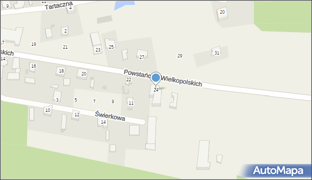 Zaborówiec, Powstańców Wielkopolskich, 24, mapa Zaborówiec