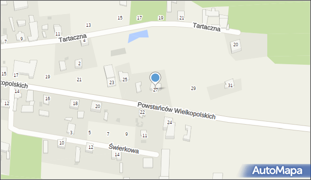 Zaborówiec, Powstańców Wielkopolskich, 27, mapa Zaborówiec