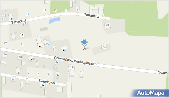 Zaborówiec, Powstańców Wielkopolskich, 29, mapa Zaborówiec