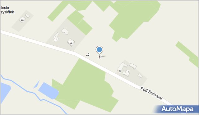 Zaborze, Pod Stawami, 9, mapa Zaborze