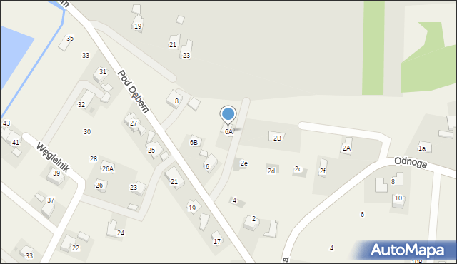 Zaborze, Pod Dębem, 6A, mapa Zaborze