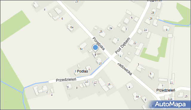 Zaborze, Porębska, 8, mapa Zaborze