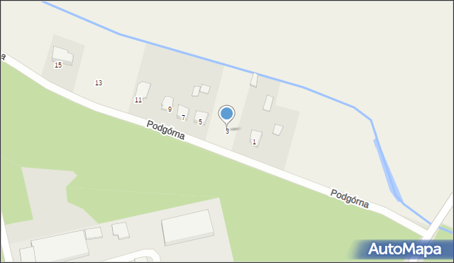 Zabrodzie, Podgórna, 3, mapa Zabrodzie