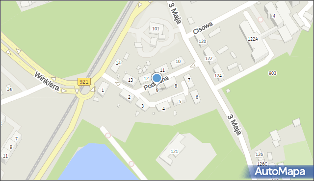 Zabrze, Podleśna, 9, mapa Zabrza