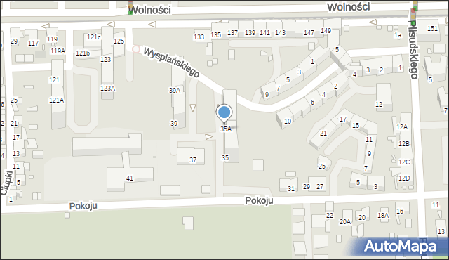 Zabrze, Pokoju, 35A, mapa Zabrza