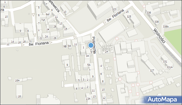 Zabrze, Pośpiecha Pawła, ks., 3, mapa Zabrza