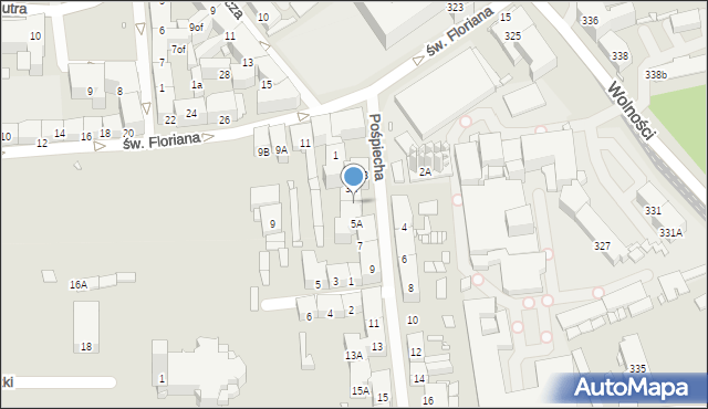 Zabrze, Pośpiecha Pawła, ks., 5, mapa Zabrza