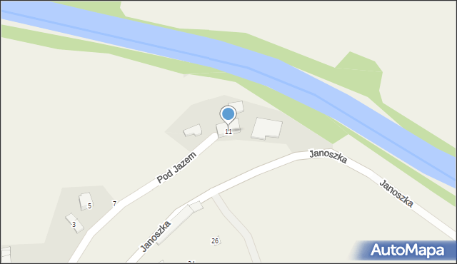 Zabrzeg, Pod Jazem, 11, mapa Zabrzeg
