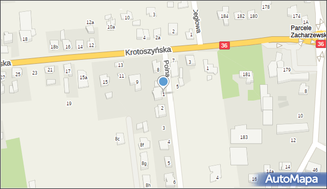 Zacharzew, Polna, 1, mapa Zacharzew
