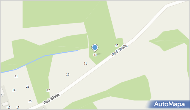 Zagacie, Pod Skałą, 33, mapa Zagacie
