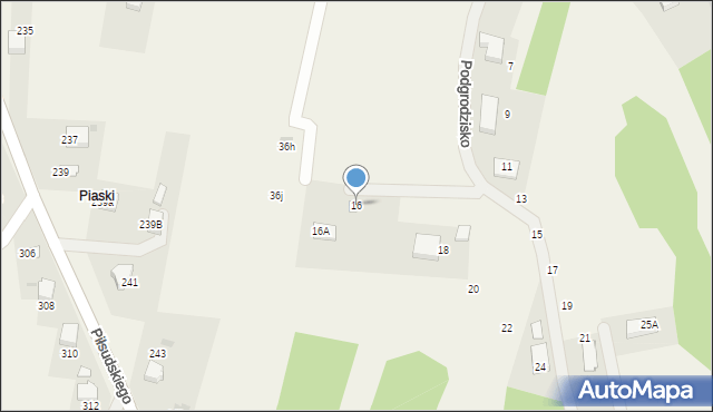Zagórze, Podgrodzisko, 16, mapa Zagórze