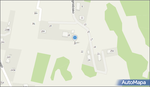 Zagórze, Podgrodzisko, 20, mapa Zagórze