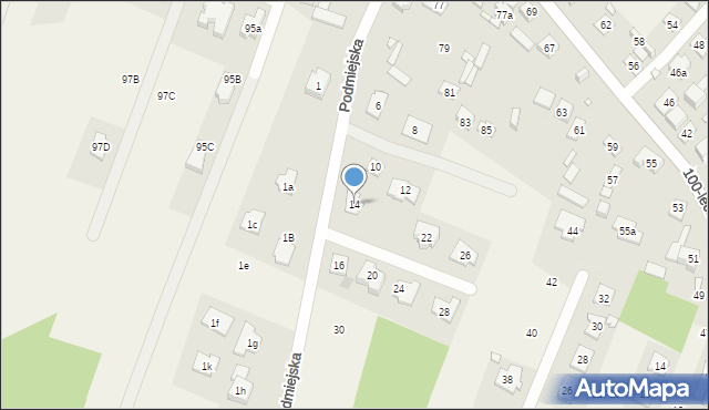 Zagościniec, Podmiejska, 14, mapa Zagościniec