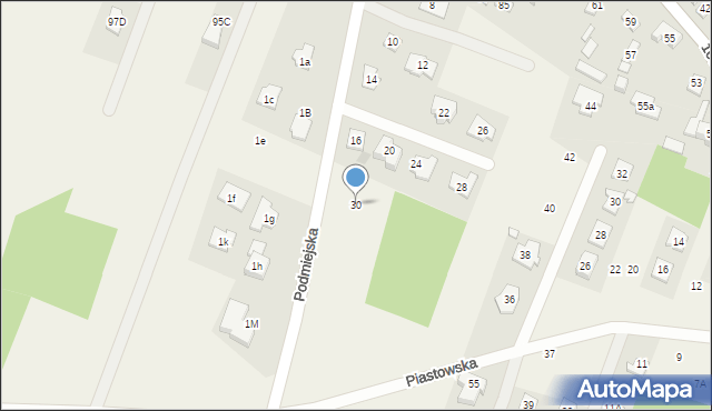 Zagościniec, Podmiejska, 30, mapa Zagościniec