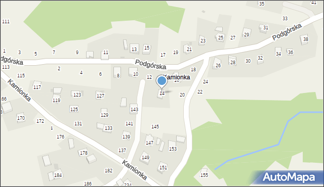 Zakliczyn, Podgórska, 14, mapa Zakliczyn