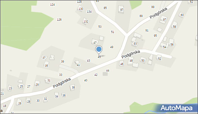 Zakliczyn, Podgórska, 45, mapa Zakliczyn