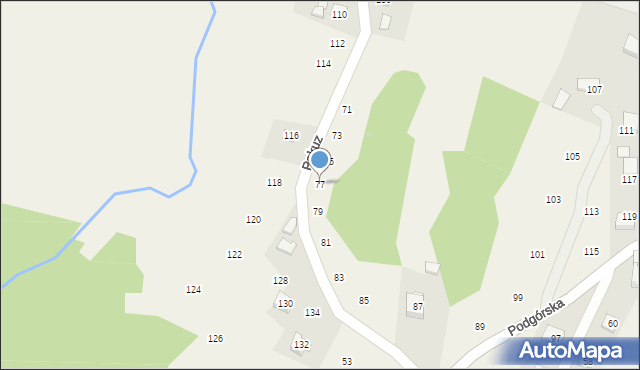 Zakliczyn, Podgórska, 77, mapa Zakliczyn