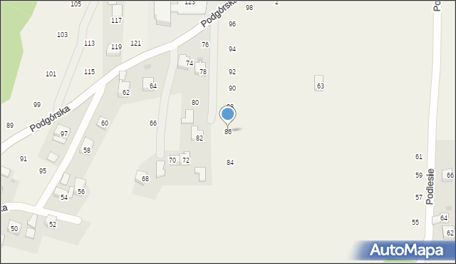 Zakliczyn, Podgórska, 86, mapa Zakliczyn