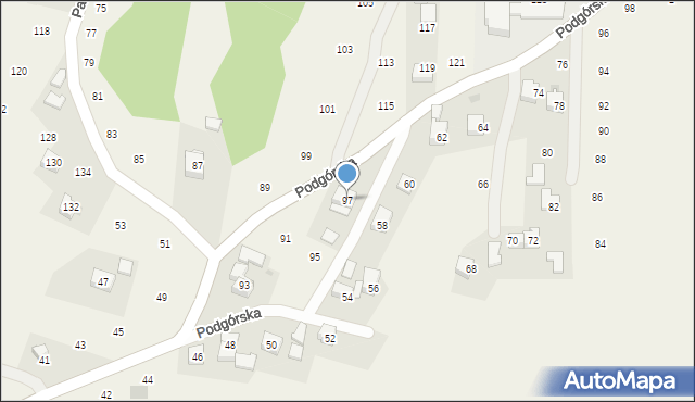 Zakliczyn, Podgórska, 97, mapa Zakliczyn