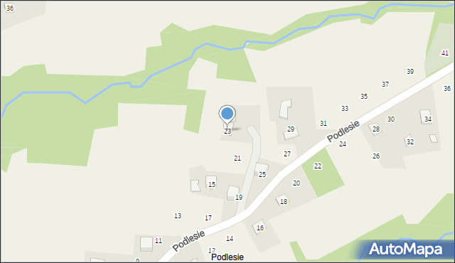 Zakliczyn, Podlesie, 23, mapa Zakliczyn