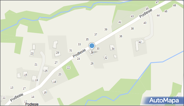 Zakliczyn, Podlesie, 28, mapa Zakliczyn