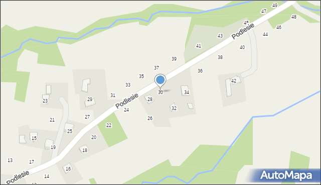 Zakliczyn, Podlesie, 30, mapa Zakliczyn