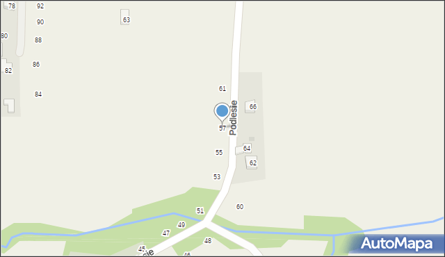 Zakliczyn, Podlesie, 57, mapa Zakliczyn