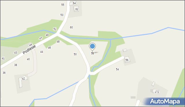 Zakliczyn, Podlesie, 58, mapa Zakliczyn