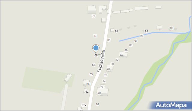 Zakopane, Podhalańska, 69, mapa Zakopanego