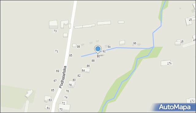 Zakopane, Podhalańska, 90, mapa Zakopanego