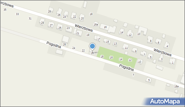 Żakowice, Pogodna, 20, mapa Żakowice