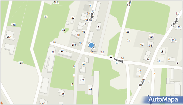 Zakręt, Polna, 16, mapa Zakręt