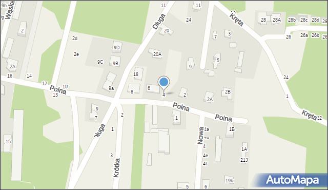 Zakręt, Polna, 4, mapa Zakręt