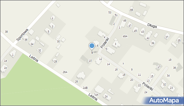 Zakrzewo, Polanki, 8, mapa Zakrzewo